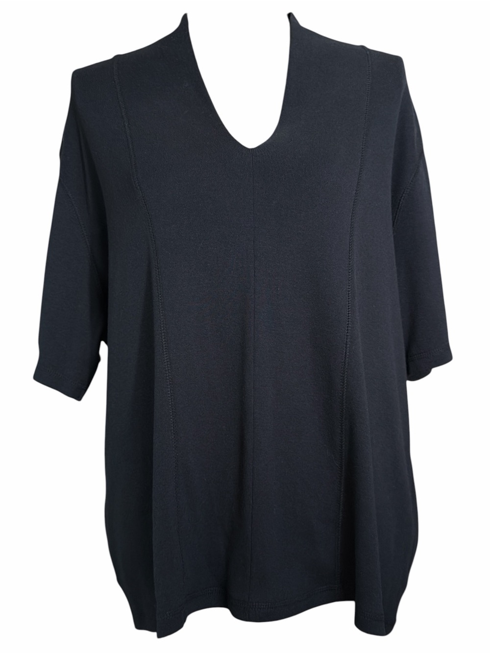Rafaella Black V-Neck Short Sleeve Top EC. Size 3X
